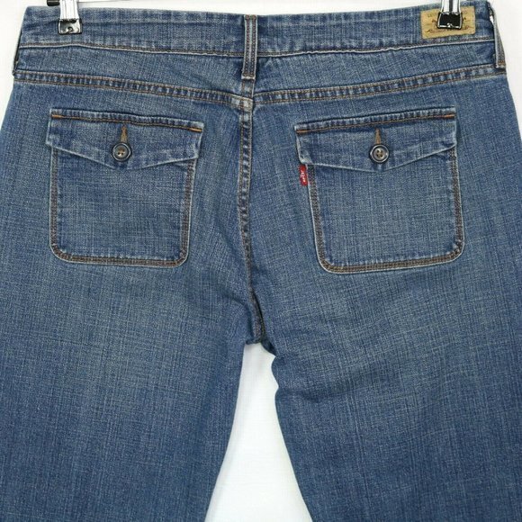 Levi's 545 Low Boot Cut Jeans Distressed Stretch 14 x 31 Medium‎ - Picture 7 of 10
